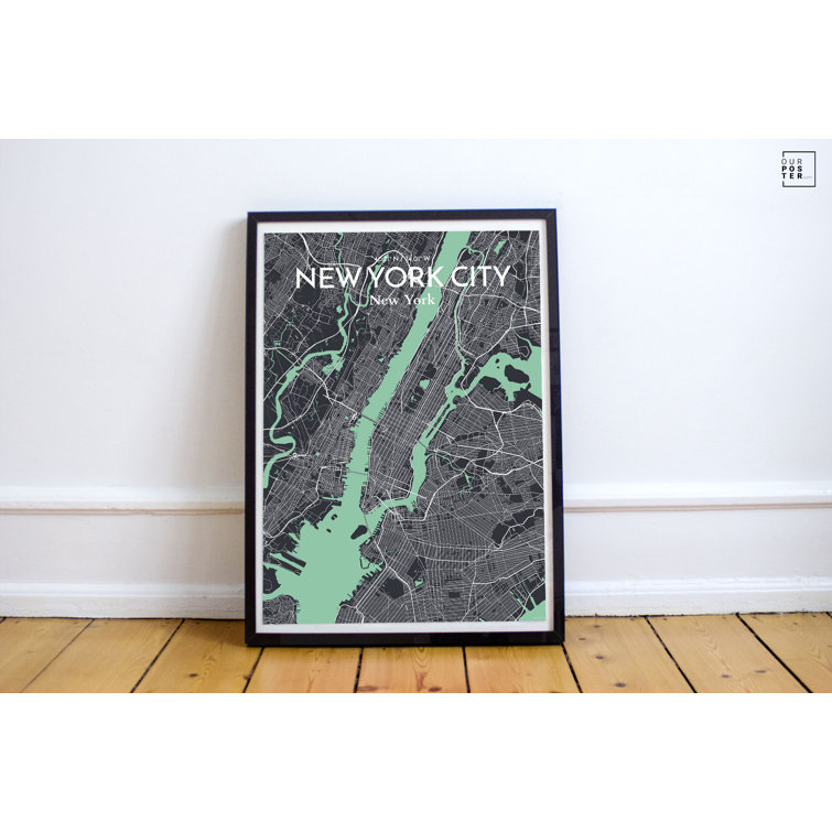 OurPoster.com New York City Map On Paper Print - Wayfair Canada
